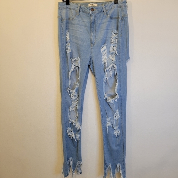 AP Blue By Aphrodite Women's High Waisted Distressed Jeans XL NWT - Picture 5 of 11